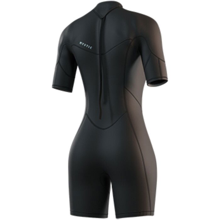 2025 Mystic Womens Brand 3/2mm Back Zip Flatlock Shorty Wetsuit 35000.250064 - Black